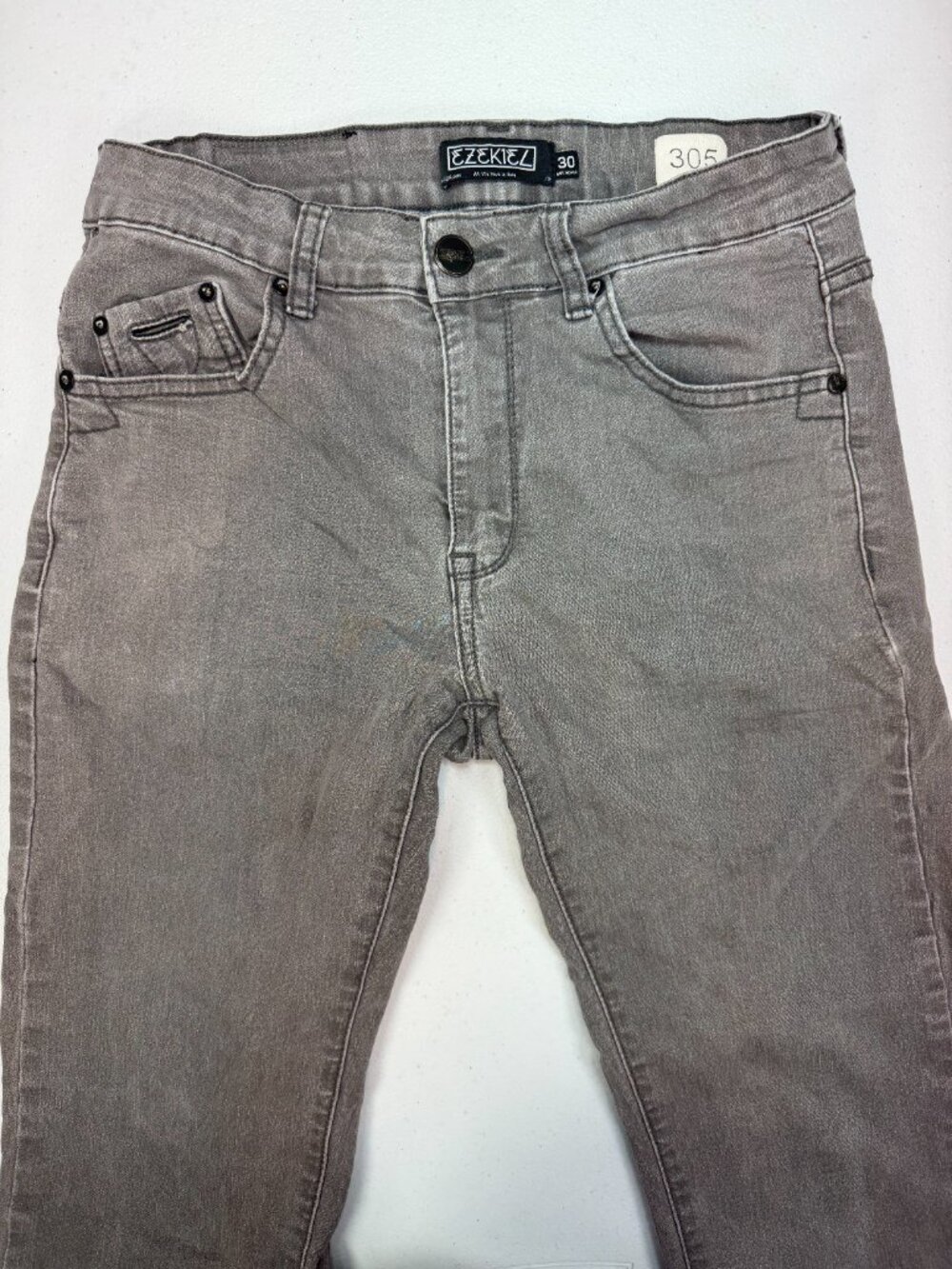 Ezekiel 305 Chopper Mens 30 Gray Stretch Slim Straight Jeans